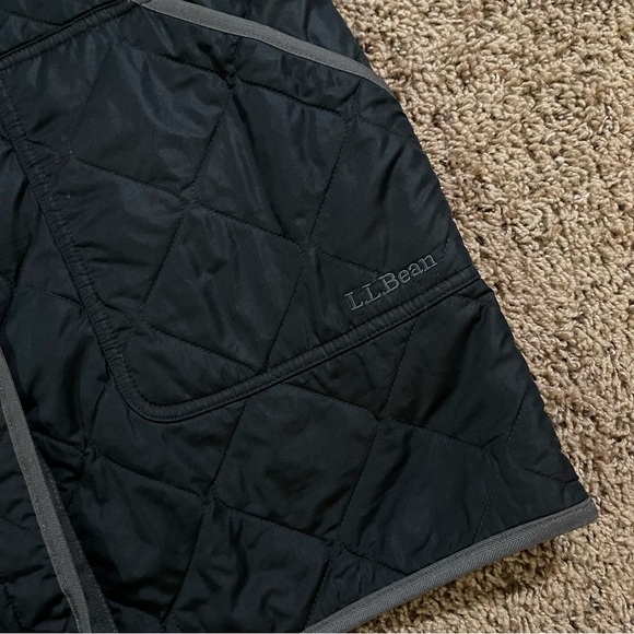 LL Bean Lightweight Quilted Chore Coat Women Small Black Jacket Barn Utility - Picture 7 of 15
